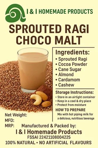 Sprouted Ragi Malt Mix Powder (500g)