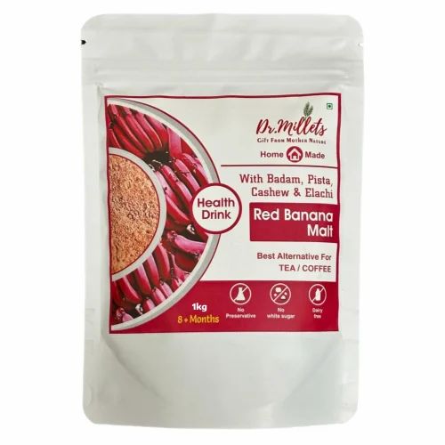 1Kg Red Banana Malt Powder, Jar of 1 kg