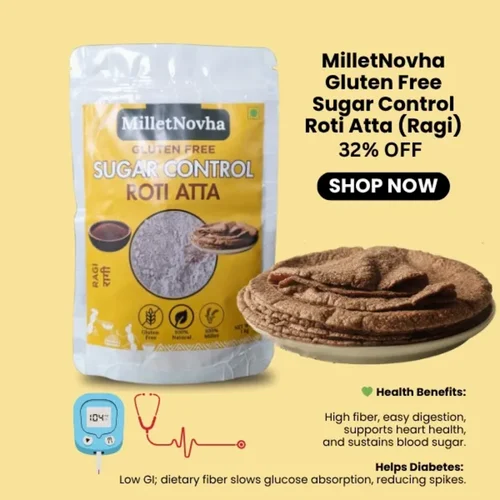 Milletnovha Ragi Gluten Free Roti Atta (850g) - Diabetic Friendly