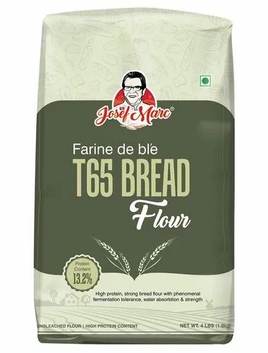 Vegetarian Josef Marc T65 Stromg Bread Flour 4lbs(1.8kg), Packaging Type: Packet