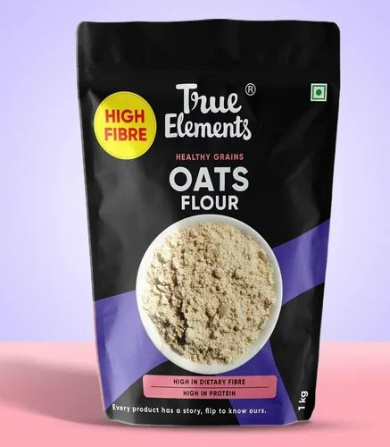 Indian Brown True Elements Oats Flour, Packaging Type: Pouch, Organic