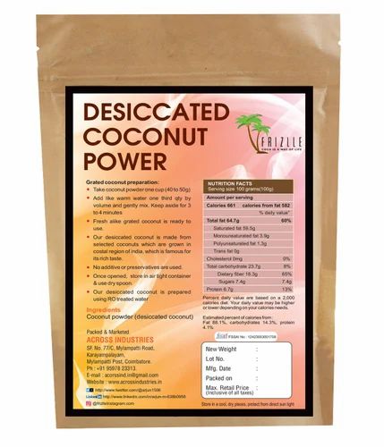 Low Fat Desiccated Coconut Powder, HDPE Bag