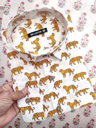 Custom made cotton printed full sleeve shirts with indian themed prints ideal for resale