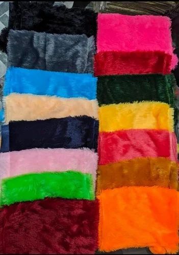 Polyester Multicolor Stole With Fur