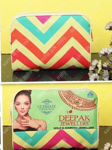 Zip Square,Rectangular Printed Jewellery Pouch, For Personal