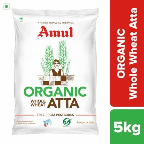 Amul Organic Atta 5Kg, Packaging Type: Packet