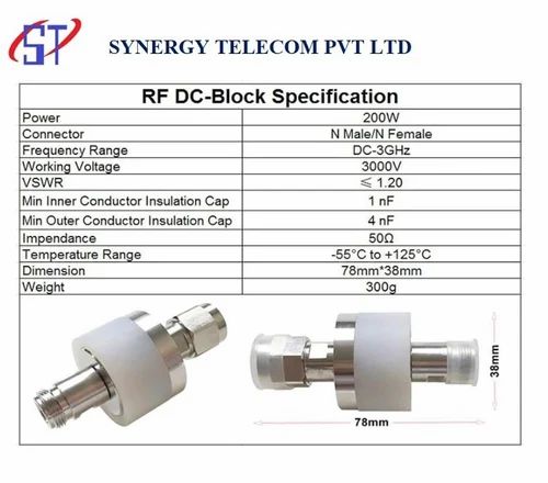 DC BLOCK 200W DC-Block N Male to Female DC- 4000Mhz 50ohm RF Coaxial Block High-Voltage DC