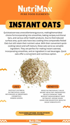 White in stant Oats / Quick Oats - Rich in Fiber & Prote in , Packag in g Type: Bags, Organic