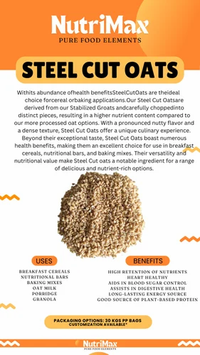 RSA OVERSEAS Brown Steelcut Oats - Gluten Free, Packaging Type: Bags