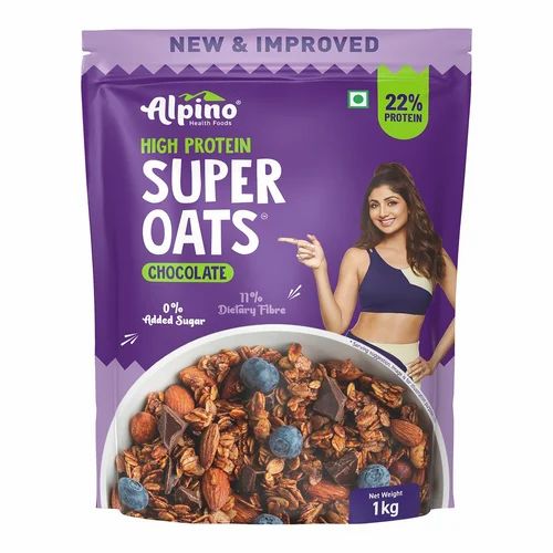 Instant 1 Kg Alpino High Protein Chocolate Oats, Packaging Type: Packets