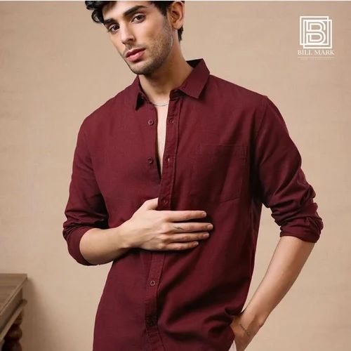 Men Plain Shirt, Cotton