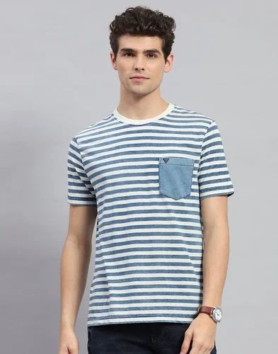 100% Cotton Men Round Neck T Shirt, 160, GSM: 180 GSM