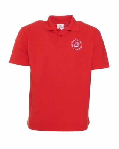 Plain Cotton Red Polo Men T-Shirt