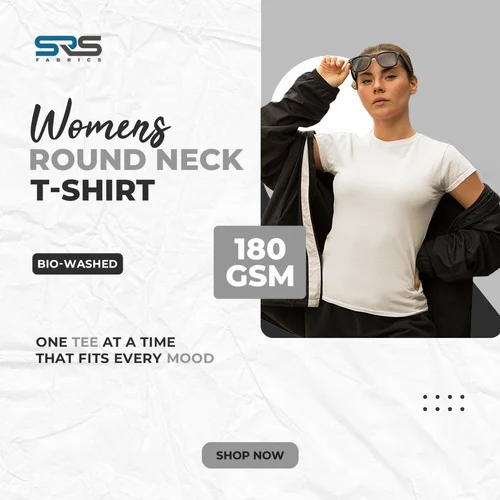 100% CottonBioWashed Fabrics Multicolor Round Neck Women T Shirt, Half Sleeve
