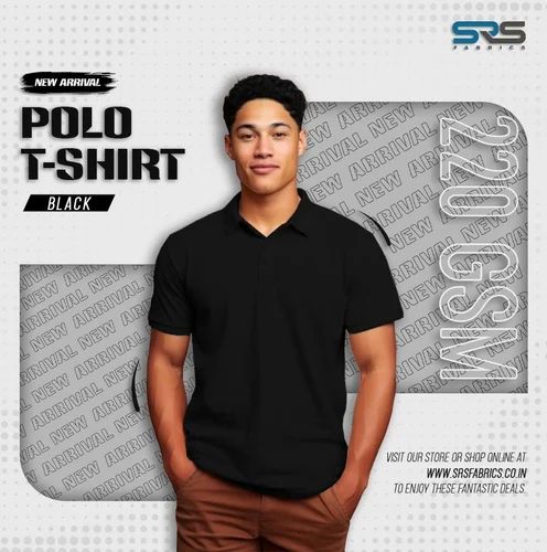 Plain Cotton Men Collar T Shirt, Polo Neck