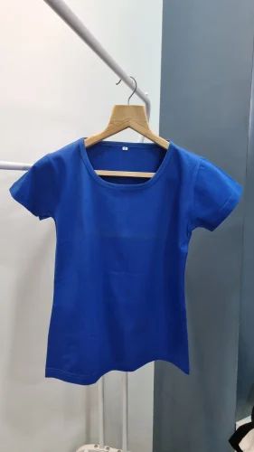Round Women Blank T Shirts, Half Sleeve