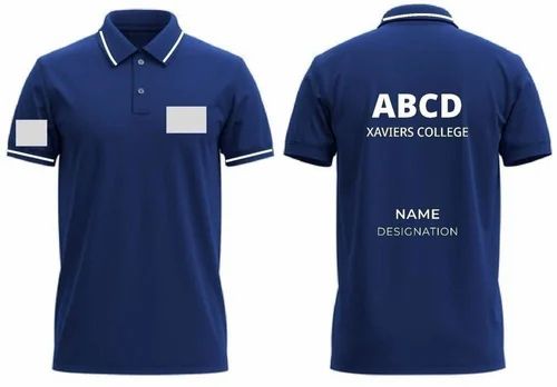 Multicolor Polyester Corporate College Polo Collar Neck Tshirt, Printed, Size: Free Size