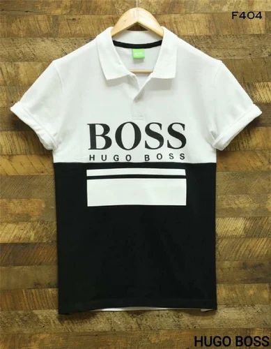 Printed Cotton Boss Mens Branded Polo T Shirt