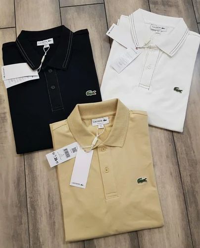 Cotton Plain Men Collar T Shirt, Polo Neck