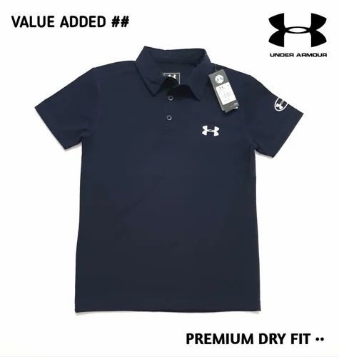 Plain Mens Cotton T Shirt With Collar, Polo Neck