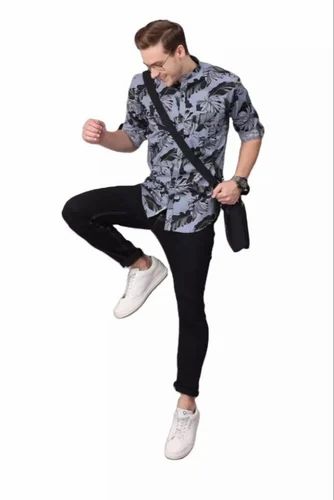 Digital Print Men Full Sleeves Shirts, Cotton