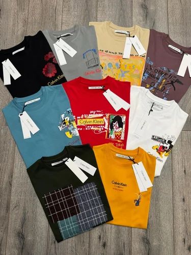 Printed Mens Cotton R Neck T Shirts
