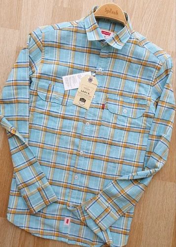 Medium Checks Cotton Men Check Shirt, Full Sleeves, Casual