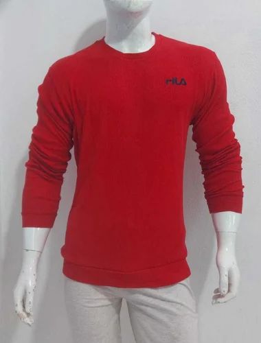 Mens Full Sleeve Cotton T Shirt, Round Neck