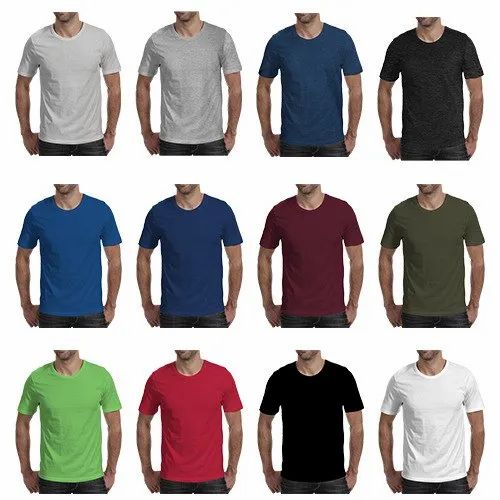 Round Cheap Plain T-Shirt, Half Sleeves