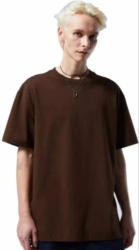 220 GSM WITH BIO WASH 100%COTTON MEN'S PLAIN OVERSIZED T SHIRT, Round Neck