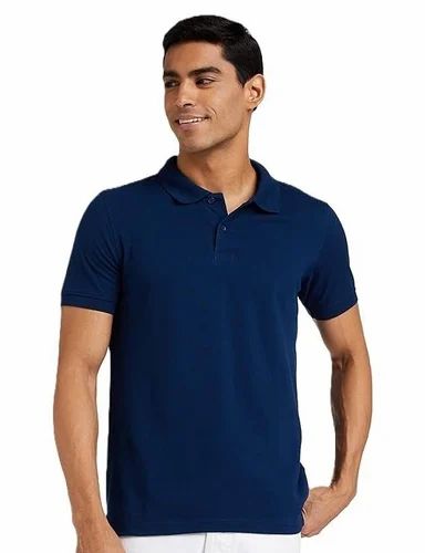 Plain Mens Poly Cotton Polo T Shirt