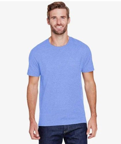 Plain Polycotton Half sleeves Men regular tshirt