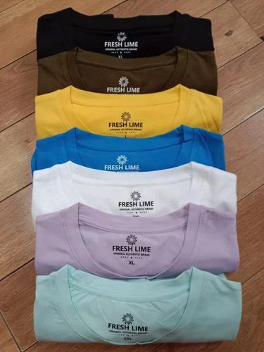Plain Cotton Men's Round Neck T Shirt