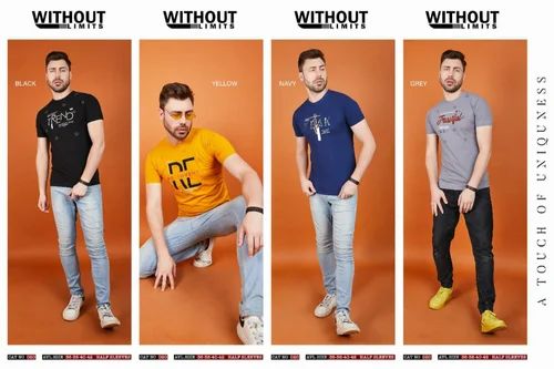 Poly Cotton MENS BRANDED ROUND NECK PRINTED & PLAIN T-SHIRTS