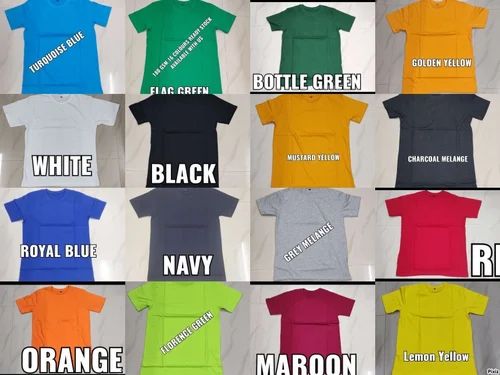 Cotton Plain Round Neck Men T Shirt