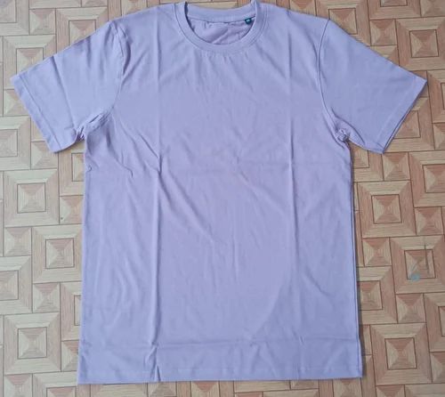Solid Cotton Mens Round Neck