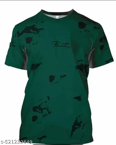 Round Neck Mens Fancy Printed T Shirts, GSM: 140 GSM