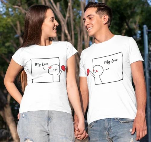 Custom Printed Couple T Shirt