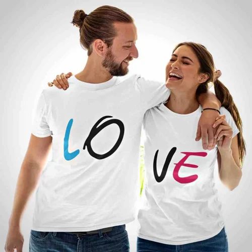 Half Sleeve Couple T Shirts, Casual Wear