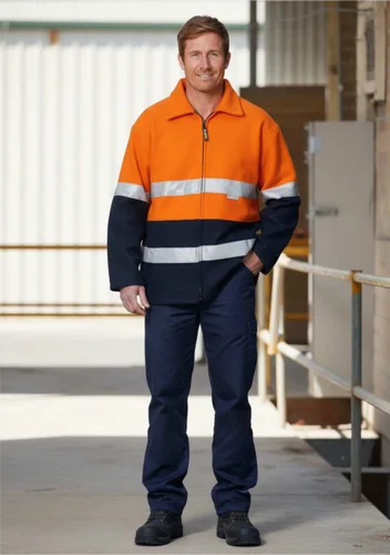 Cotton Orange Industrial Safety Jacket
