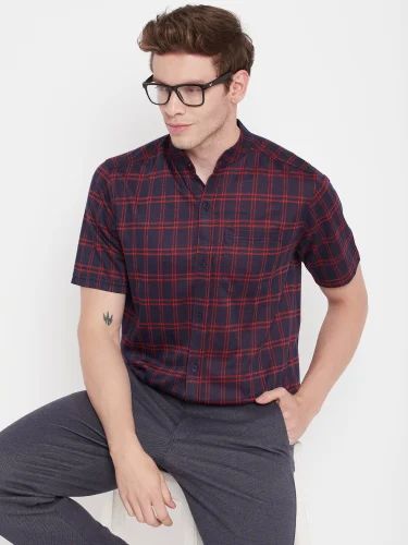 Polyester Viscose Lycra Knitted Men Henley Shirts with Stretchable-Non Wrinkle, Casual Wear