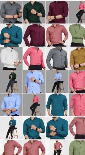 Plain Cotton Men Full Sleeves Shirts