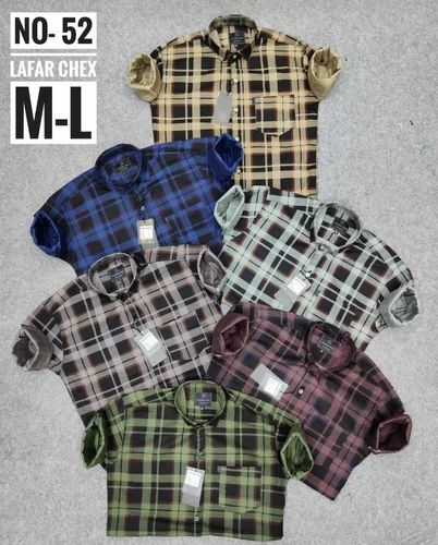 Medium Checks Twill Mens Check Shirts, Casual, Full Sleeves
