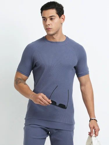 M2302 Ragalan Half Sleeve Mens Blueish Grey T Shirt
