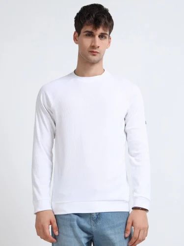 M2303 Ragalan Full Sleeve Mens White T Shirt