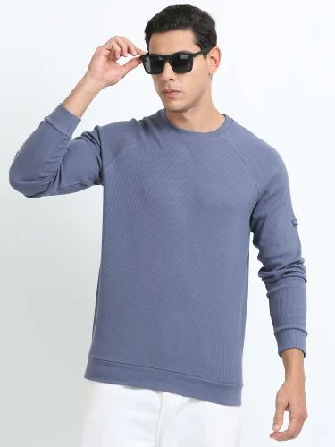 M2303 Ragalan Full Sleeve Mens Blueish Grey T Shirt