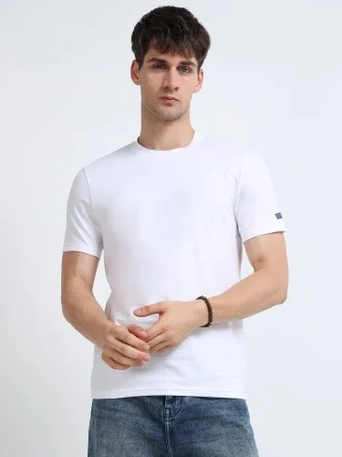 M2307 Round Neck Mens White T Shirt