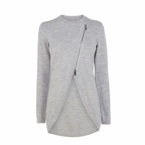 Grey Girls Semi Formal Tee Top, S-XXL