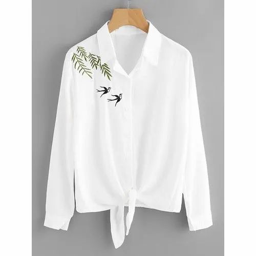 Alpha Full Sleeve Ladies Cotton Shirts, Size: S-XXL