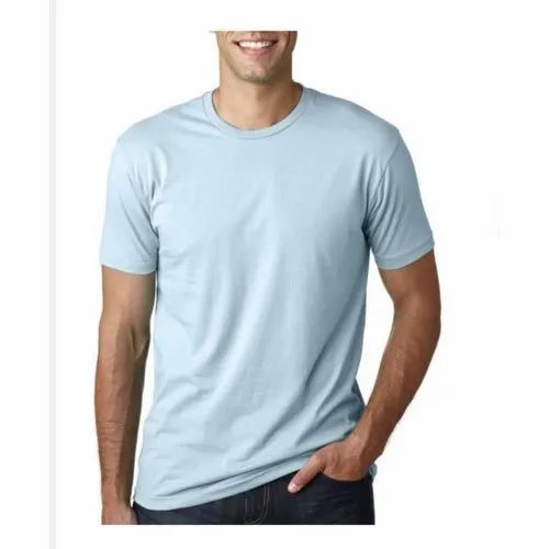 Men's Plain Cotton T Shirt, Round Neck